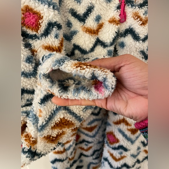 EDDIE BAUER Aztec print teddy bear 1/4 zip fleece Sz S - Picture 6 of 8